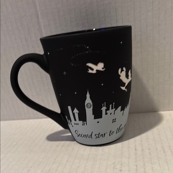 Disney Peter Pan Tinker Bell Wendy Second Star Silhouette Soft Touch Chalk Mug - Picture 1 of 10